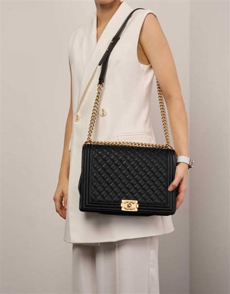 black chanel boy bag wedding outfit|coco Chanel boyfriend bag.